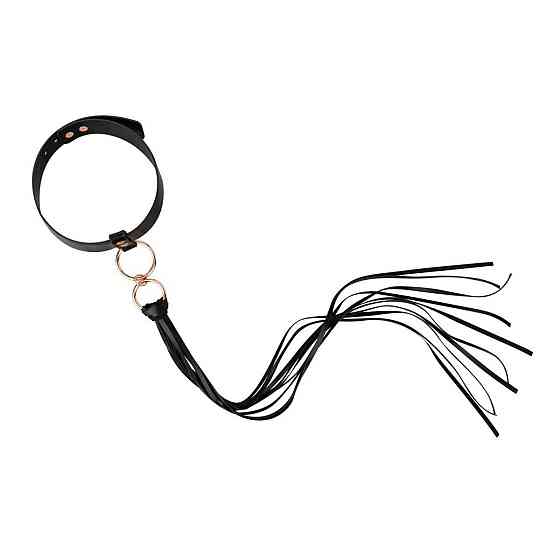Ошейник с флоггером Rosy Gold - Collar with Flogger - Black Sex Aura Киев