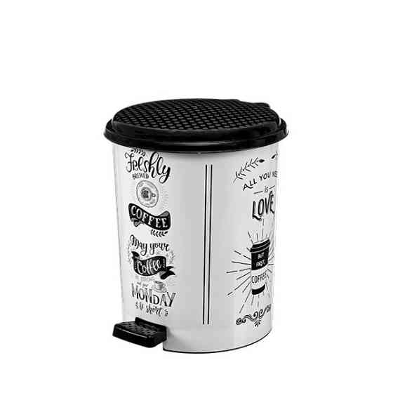 Ведро мусорное с педалью 6 литров Elif (Элиф), Кофе белый (Coffee white). Одесса