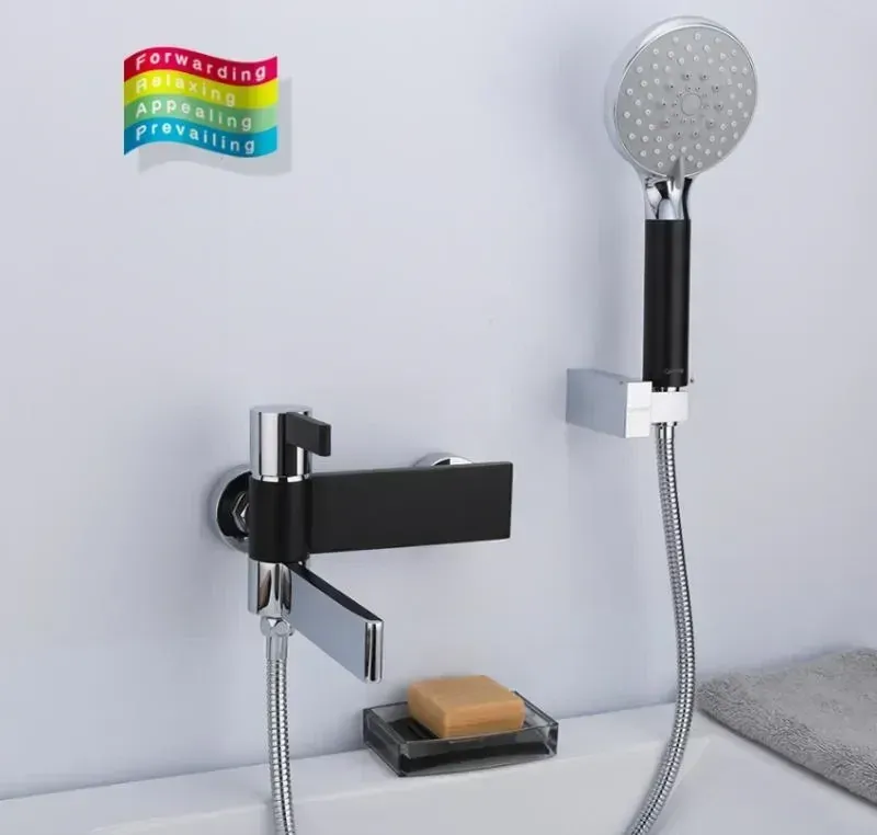 Змішувач для ванни з душовим гарнітуром GAPPO G3281 чорний/хром Київ - фото 2