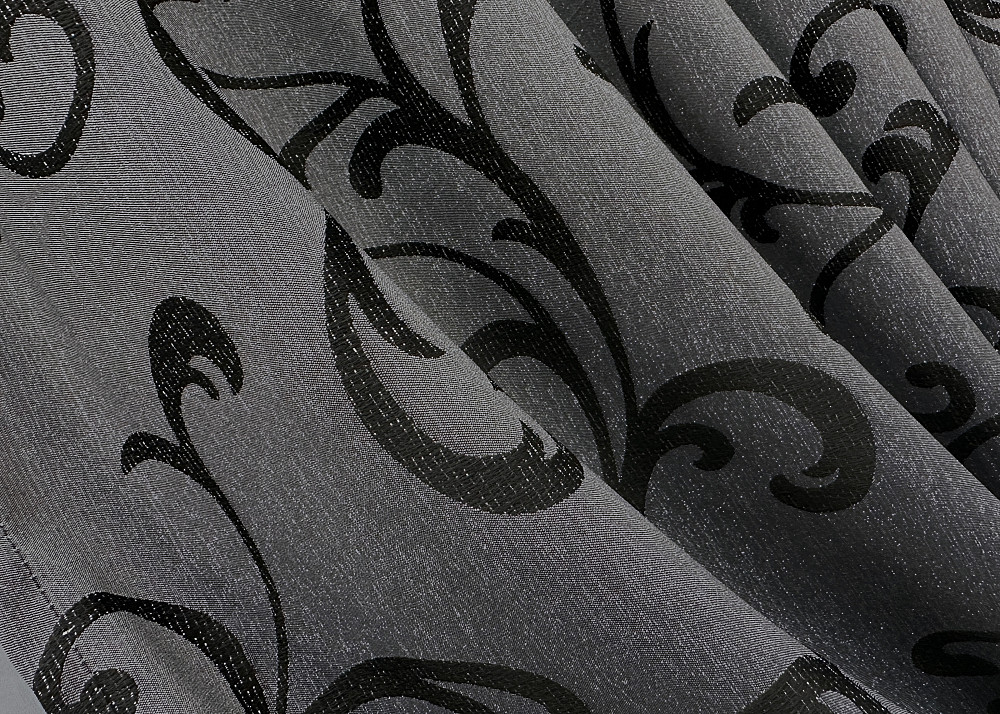 Комплект готовых штор VR-Textil Жаккард Allure № 1619ш Серый с черным 150х270 см 2 шт (33-0486) Киев - изображение 6