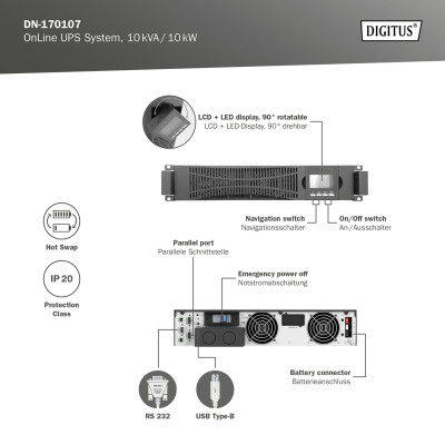 Источник бесперебойного питания Digitus 10000VA DN-170107 (DN-170107) Винница - изображение 6
