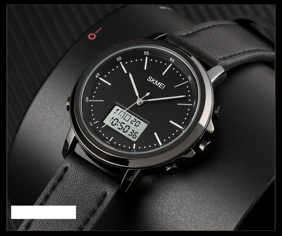 Чоловічий спортивний наручний годинник Skmei 1652 (Чорні з білим) Вінниця - фото 8