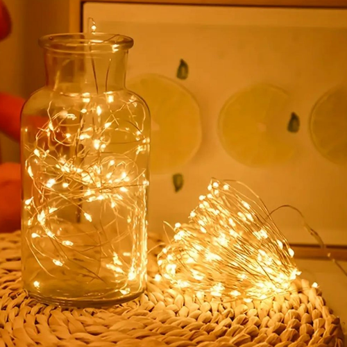 Світлодіодна гірлянда струна 100 Led 10м теплий колір (батарейки 3*AA) CW-G-100L10NB ColorWay Житомир - изображение 1