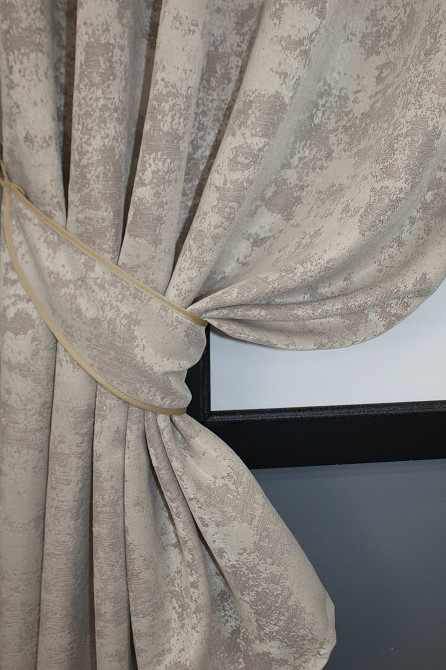 Комплект коротких штор VR-Textil Жаккард Sultan YL № 1206ш Серо-бежевый 130х170 см 2 шт (35-0089) Киев - изображение 3