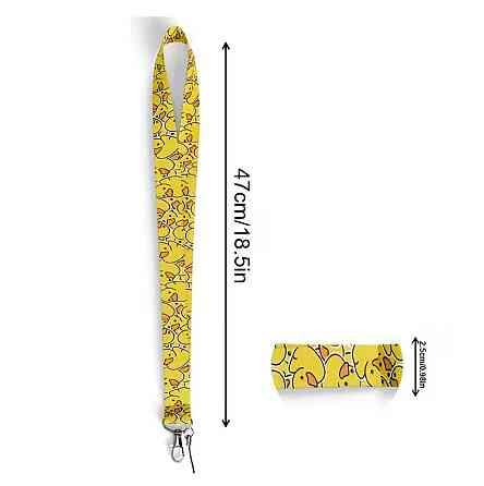 Ремешок ланьярд с утками желтый, держатель для телефона ключей ID, шейный ремешок с карабином Киев