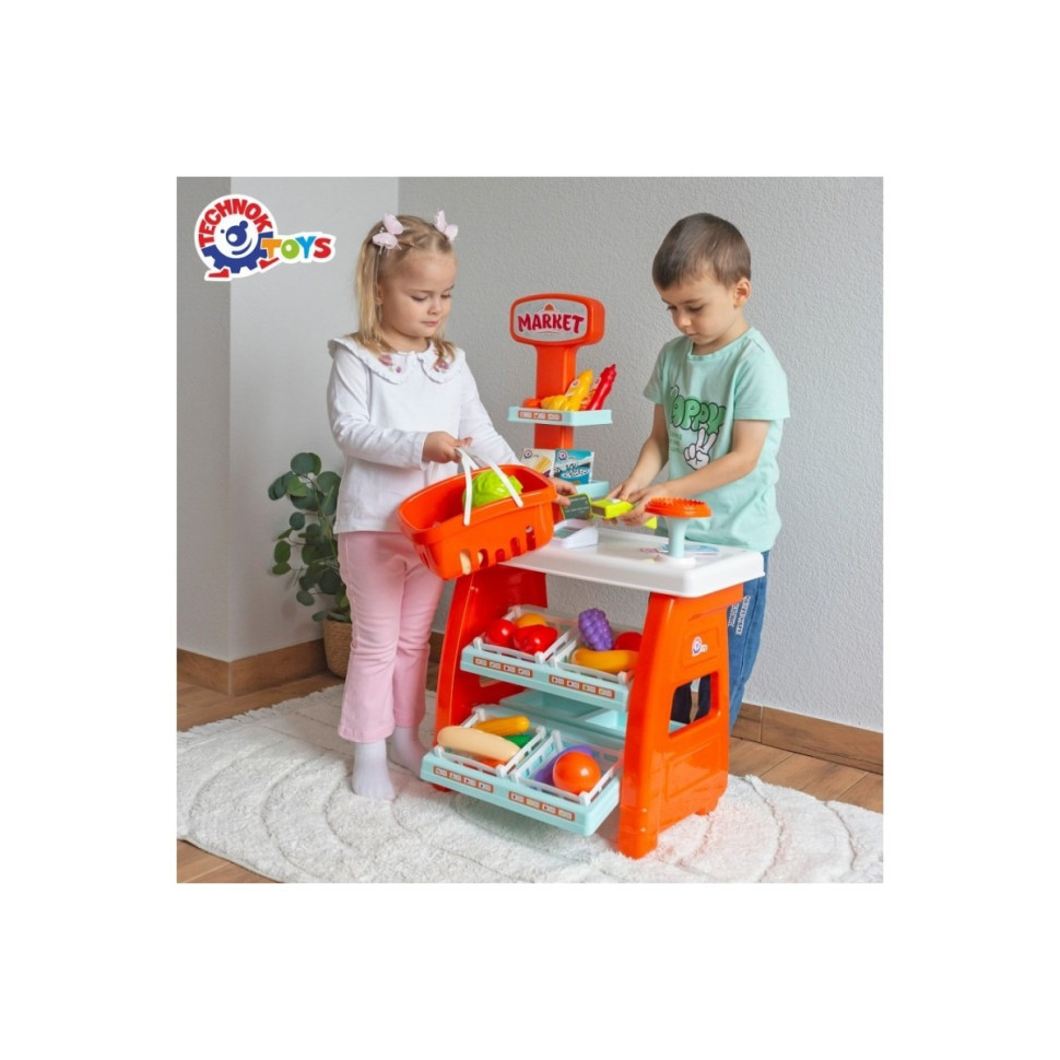 Ігровий дитячий набір "Маркет" 0730TXK прилавок з полицями, кошик, різні продукти Вінниця - фото 8