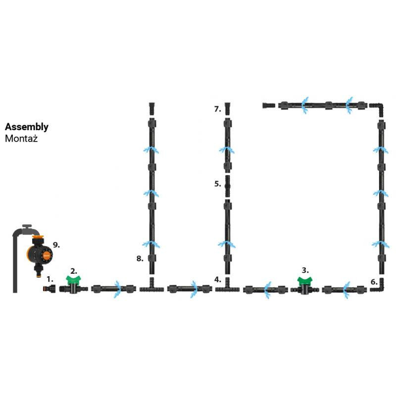 Набір для крапельного поливу, 16мм, 100 м, 182 шт. DSWA20-SET2 Київ - фото 4
