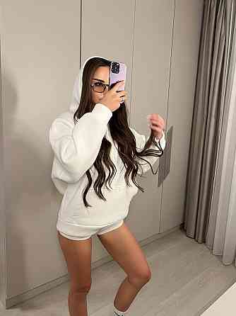 Женская повседневная теплая худи свободного кроя трехнитка на флисе ПИНЬЕ Молочный Одесса