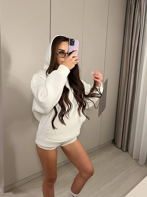 Женская повседневная теплая худи свободного кроя трехнитка на флисе ПИНЬЕ Молочный Одесса - изображение 2