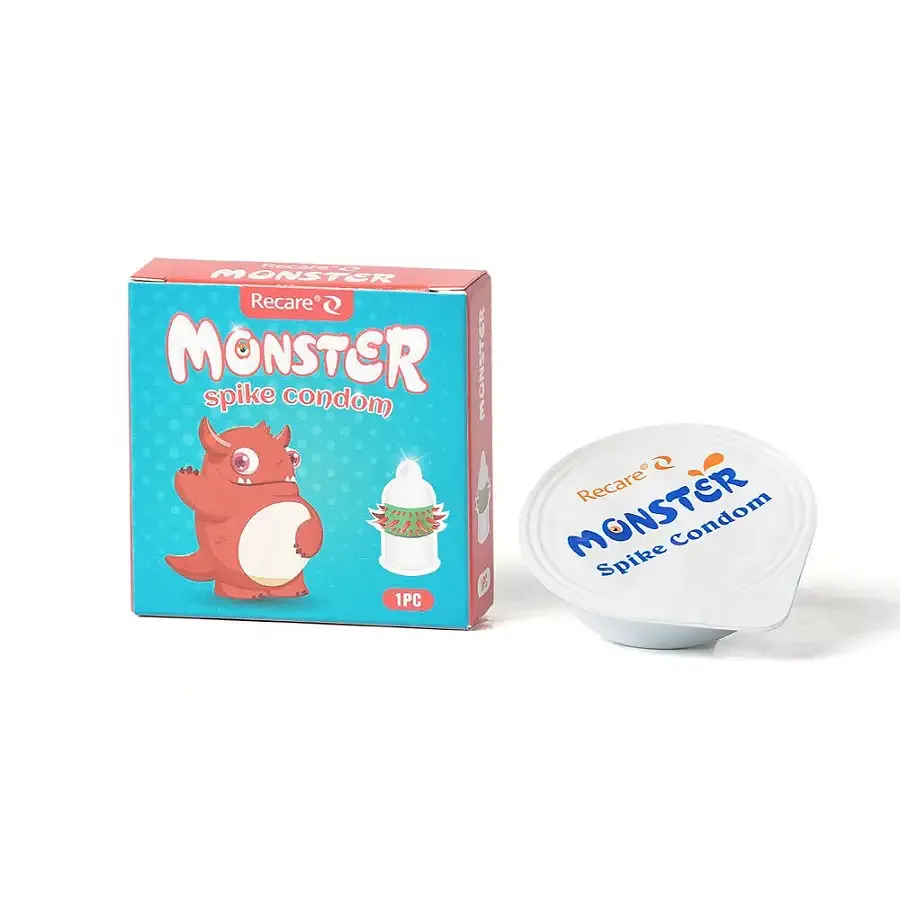 Насадка на член Recare Red Monster Spike Condom (презерватив с рядами шипов) Львов - изображение 3