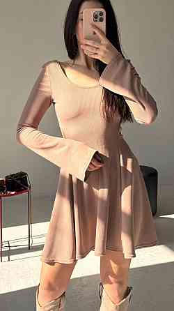 Жіноча стильна романтична сукня вільного крою з трикотажу в рубчик Моко, 46/48 Одеса