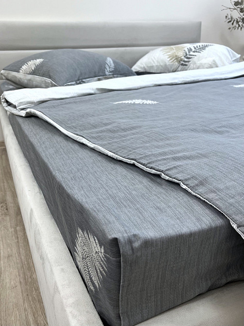 Ecotton Підковдра на блискавці Ecotton полуторний 150х215 см сатин із бавовни сірого кольору дв Коломыя - изображение 5