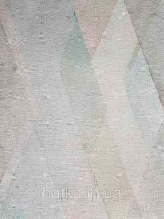 Шпалери вінілові на флізелін Marburg Shades гарячого тиснення смуги зигзаг розмиті зелені коричневі сині Київ