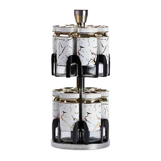 Набір для спецій на підставці карусель12 баночок по 120 мл HP1333 Київ