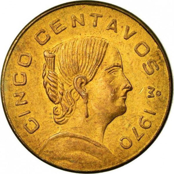 Жозефа Ортіс де Домінгес. Монета 5 сентаво. 1970-1976 рік, Мексика. (БД) Полтава - фото 1