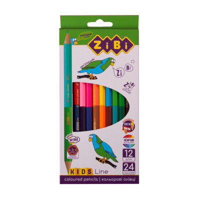 Олівці кольорові ZiBi Kids line Double 12 шт. 24 кольори (ZB.2463) Вінниця - фото 1