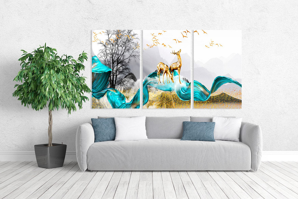 Модульная картина в гостиную / спальню   Олені     ART-201_3A 100х150 см Киев - изображение 2