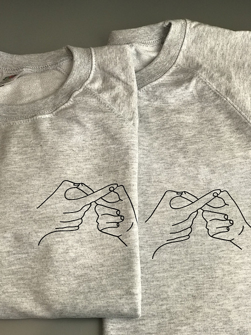 Парні толстовки для хлопця та дівчини з принтом руки — Завжди разом Чернівці - фото 1