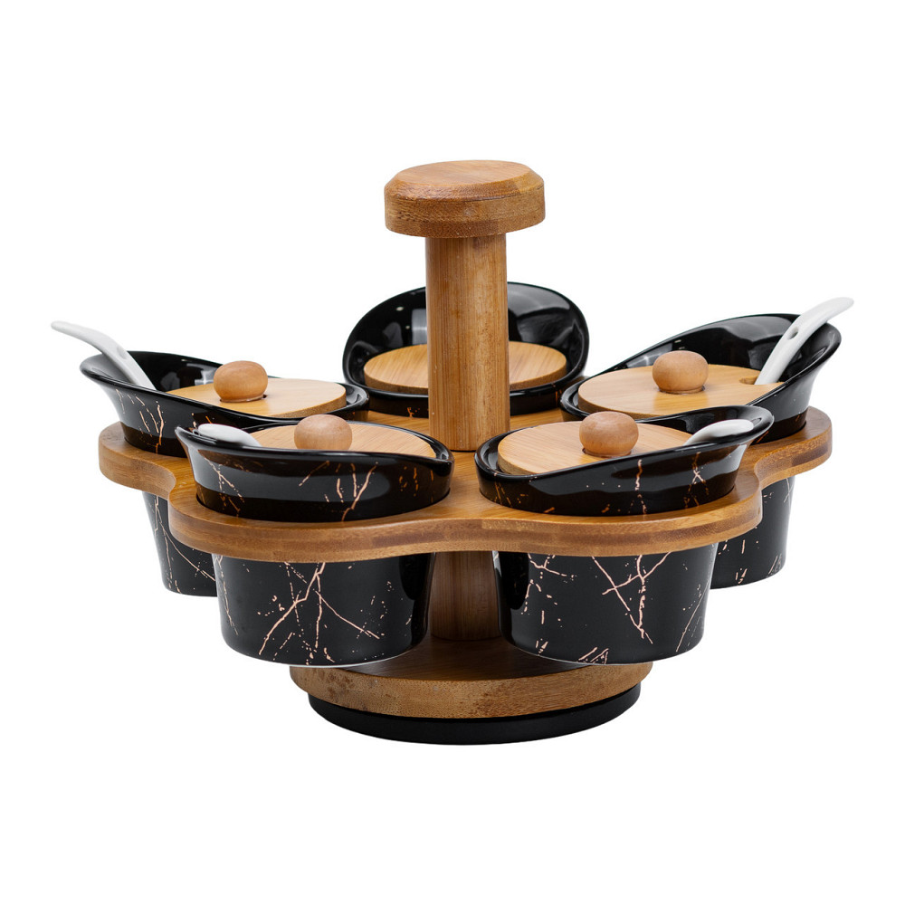 Набір банок для сипучих продуктів на бамбуковій підставці Київ - фото 1