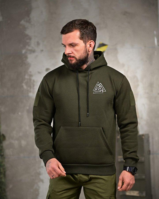 Милитари худи на флисе GENESIS Voron oliva ПП8138 Одеса - фото 2