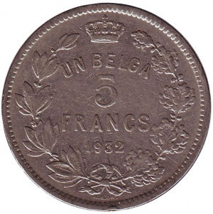 5 франков. 1932 год, Бельгия. Полтава - изображение 1
