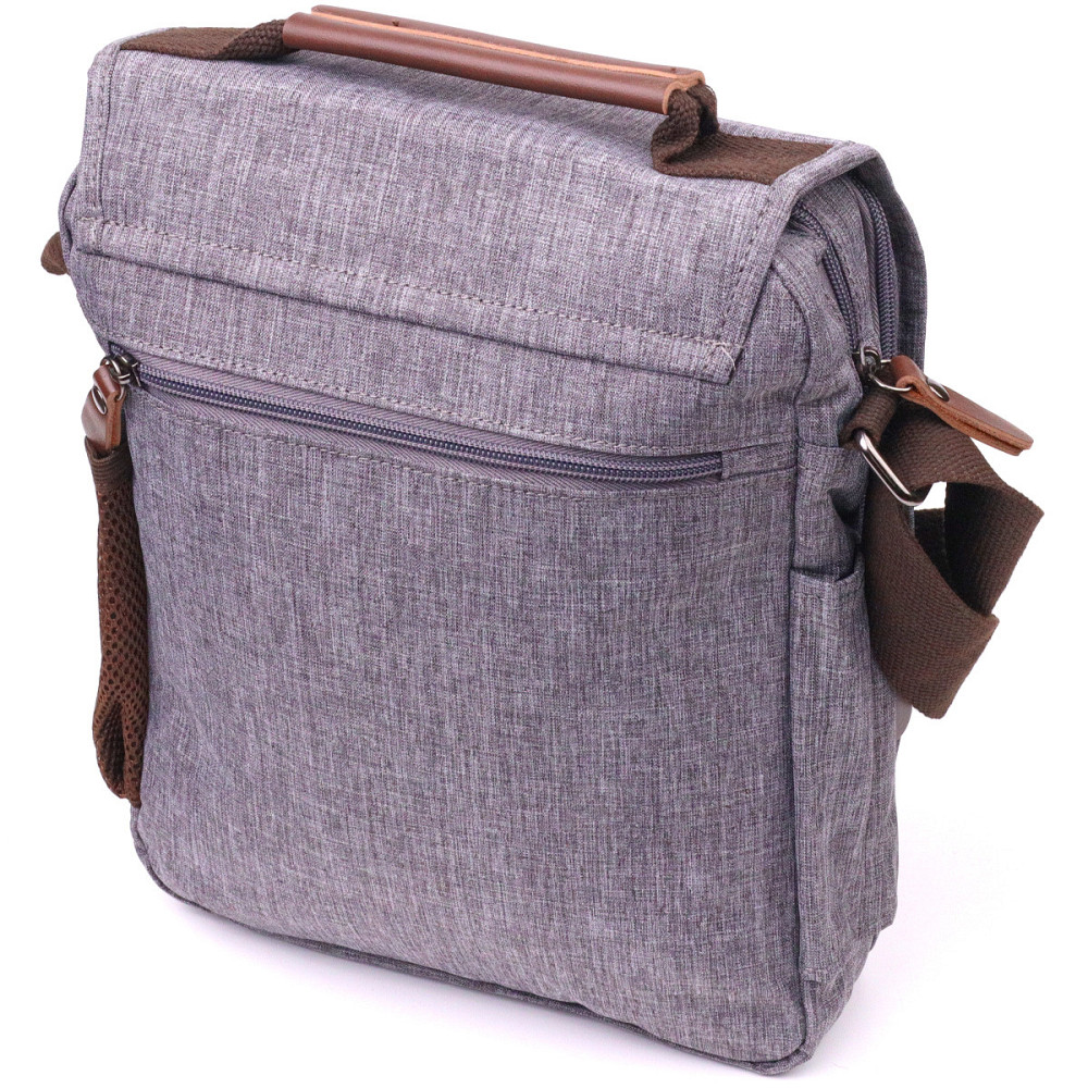 Чоловіча сумка через плече з текстилю 21263 Vintage Сіра Київ - фото 2