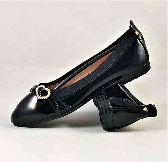 Женские Балетки Чёрные Мокасины Туфли Лаковые (размеры: 36,37,38,39,40) - 9-1 Днепр