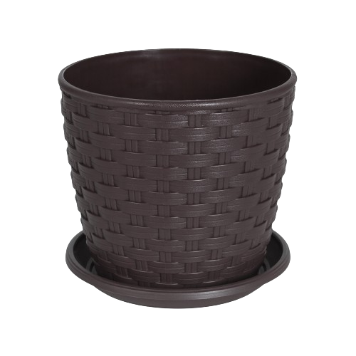 Вазон Ротанг з підставкою 30*27,5см темно-коричневий Алеана Житомир