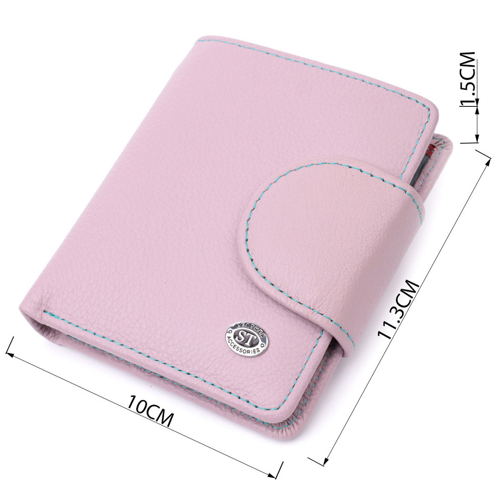 Портмоне з монетницею зовні для стильних жінок шкіряне ST Leather 19456 Бежевий Київ - фото 8