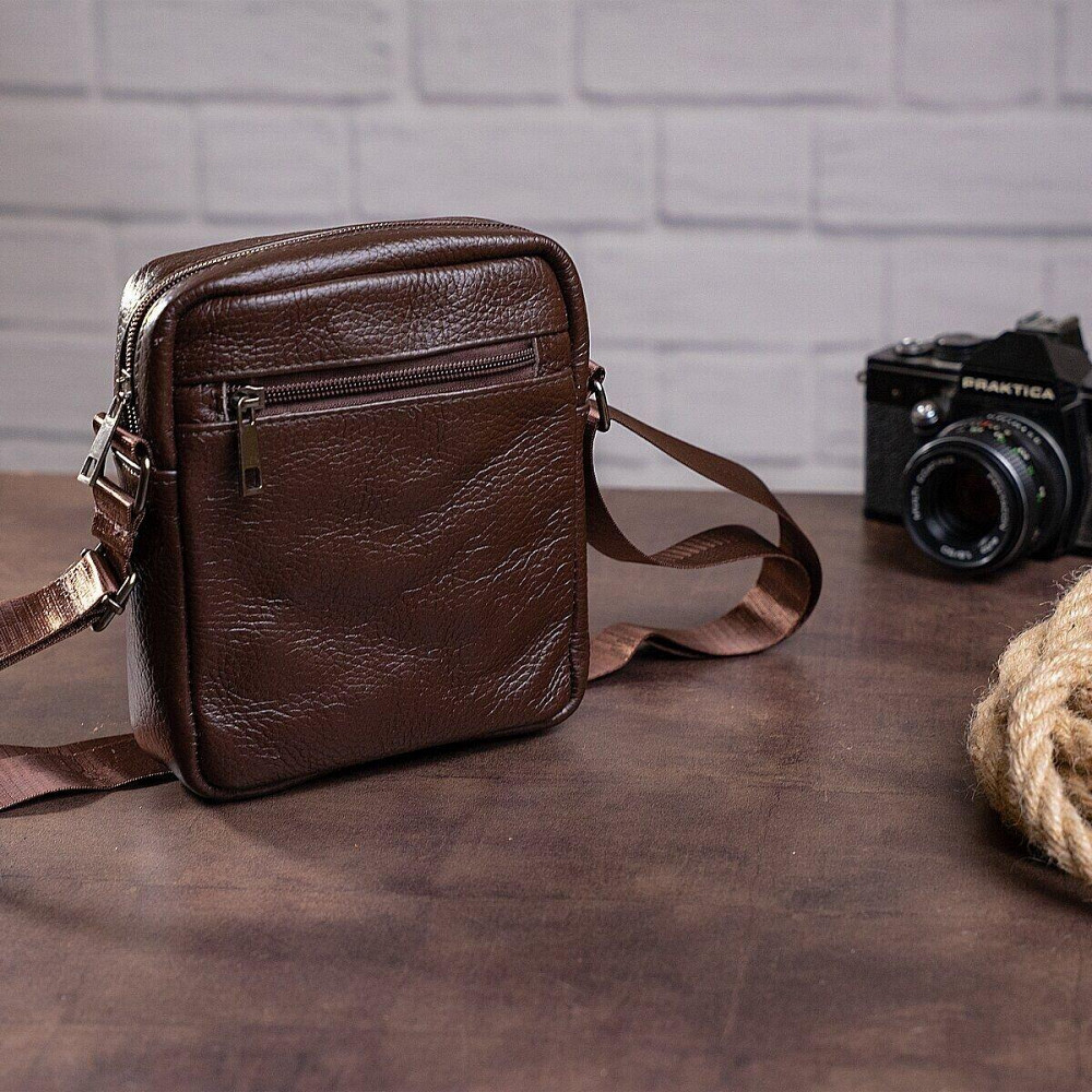 Сумка вертикальная компактная 14993 Vintage Коричневая Киев - изображение 6