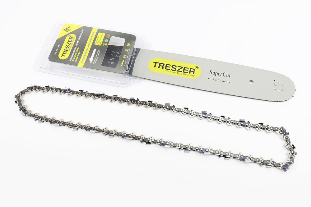 Шина 15"-1,5mm 325 64зв L-45см + ланцюг 325-1,5mm-64зв. квад. зуб, на блістері Київ - фото 1