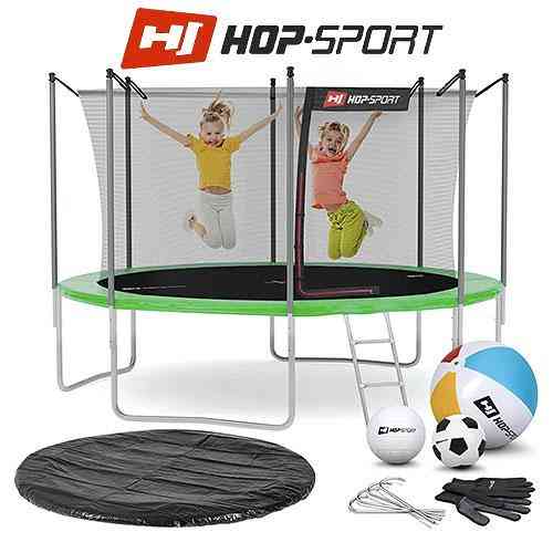 Батут 366см Hop-Sport с внутренней защитной сеткой и лестницей уличный батут для детей и взрослых до 150кг Киев