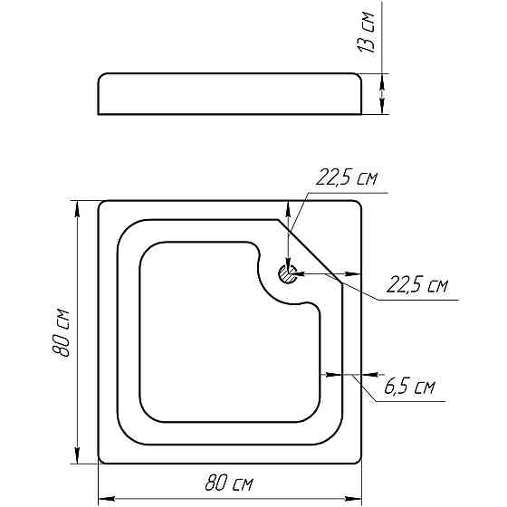Душовий піддон квадратний LUBAWA SL80F (SL80) BRAVO (1уп.) (000015786) Київ
