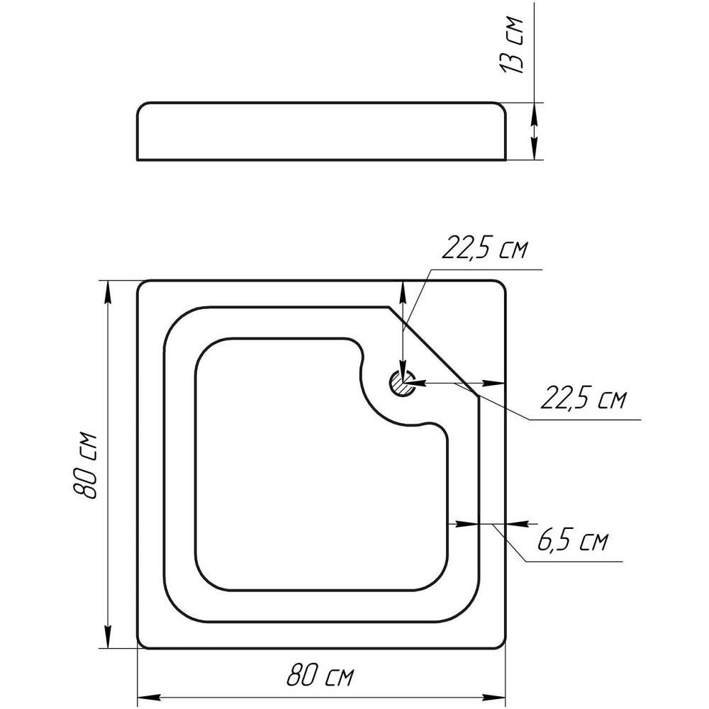 Душовий піддон квадратний LUBAWA SL80F (SL80) BRAVO (1уп.) (000015786) Київ - фото 5