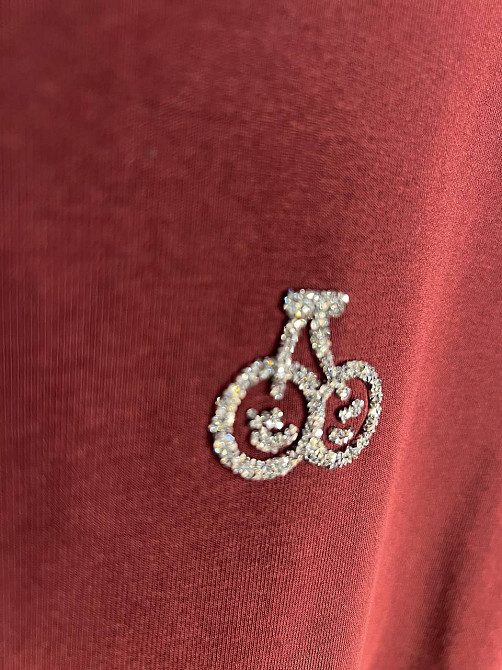 Футболка жіноча A-N 911-20 середня довжина вишня камінчики one size, бордовий, one size Київ - фото 2