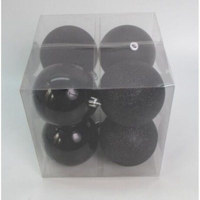 Елочная игрушка Novogod`ko 8 шт черный mix 8 см (974416) Винница - изображение 1