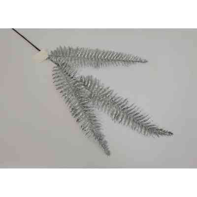 Декоративная ветвь YES! Fun Папоротник 83 см, серебро, глиттер (973872) Винница