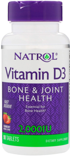 Витамин D3 2000 МЕ Natrol Vitamin D3 90 таб со вкусом клубники Киев - изображение 1
