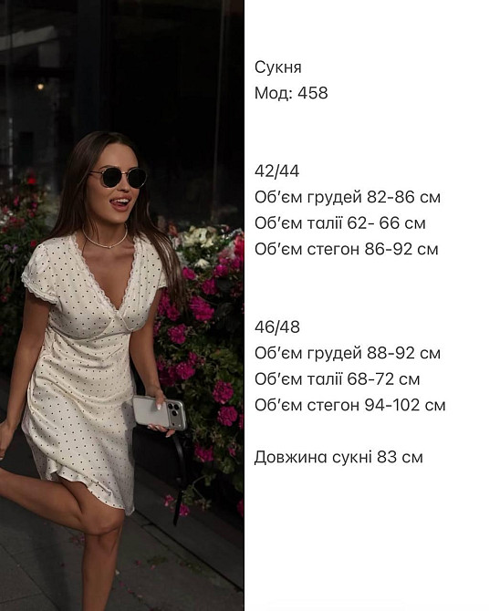 Женское стильное мини-платье с кружевом софт принтовано Молочный, 42/44 Одесса - изображение 3