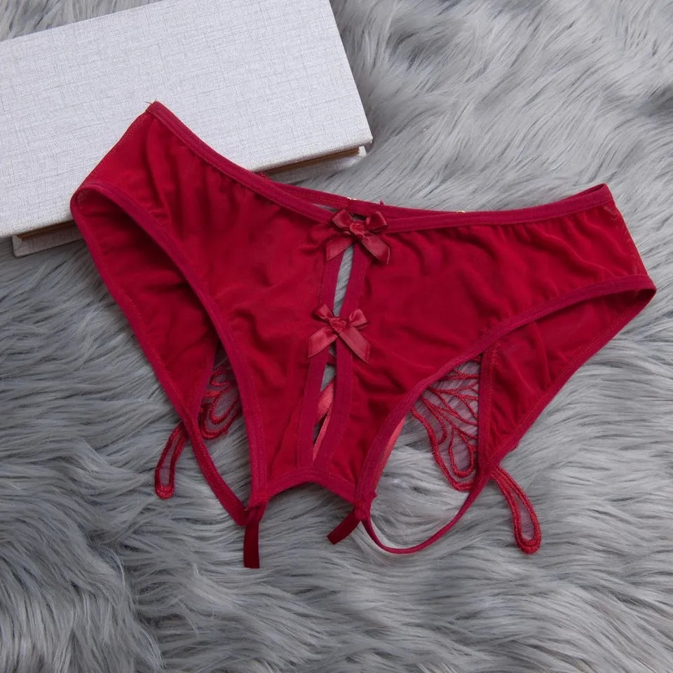 Сексуальні трусики з метеликом універсальний бордовий Київ - фото 2