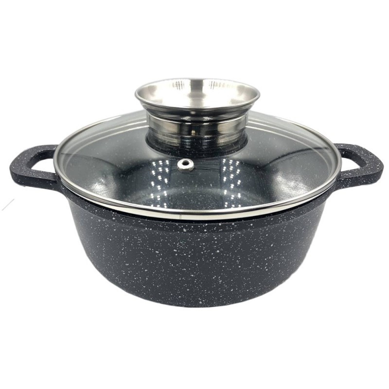 Казан UNIQUE UN-5275 4,5 л (24 см мармур/чорний (6 шт./яск) Одеса - фото 1