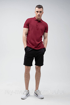 Костюм поло бордовое и шорты черные RAY BASIC U9007-Bordeaux-Black XL Киев - изображение 1