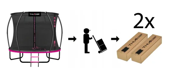 Батут THUNDER INSIDE ULTRA с внутренней сеткой 8 футов 244 см черно-розовый Киев