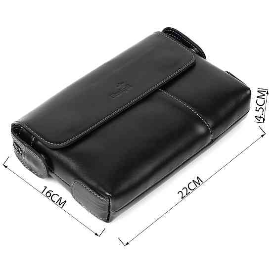 Чоловічий клатч SHVIGEL 11084 шкіряний Чорний Київ