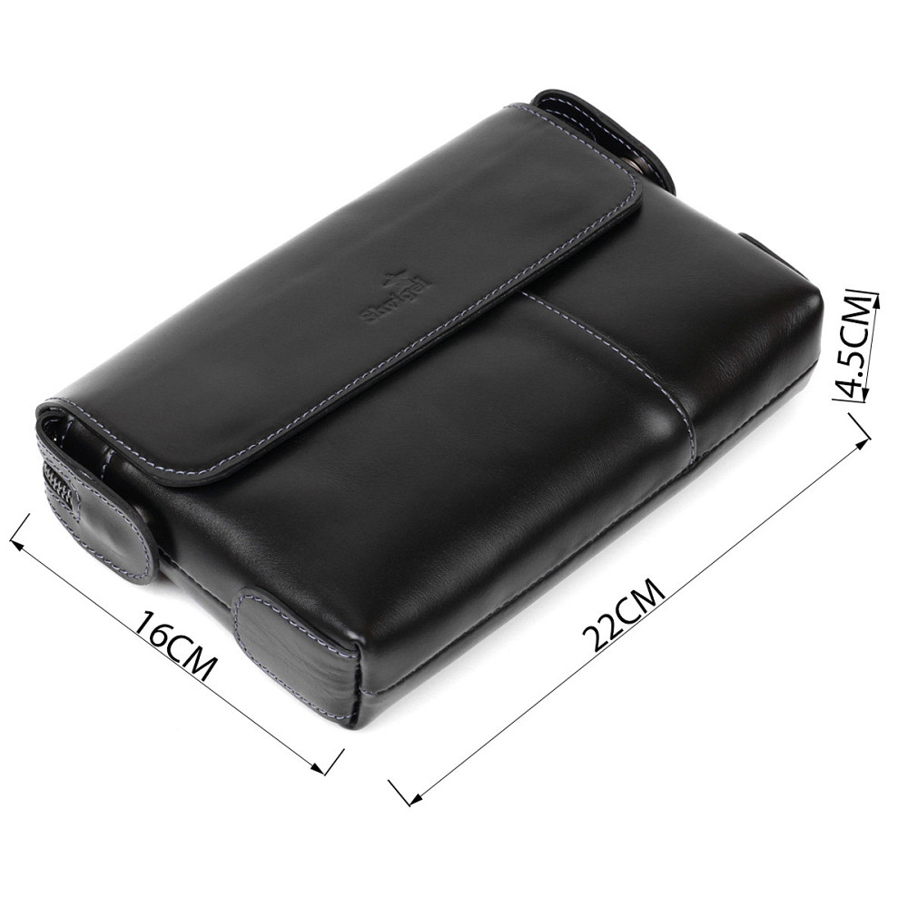 Чоловічий клатч SHVIGEL 11084 шкіряний Чорний Київ - фото 3