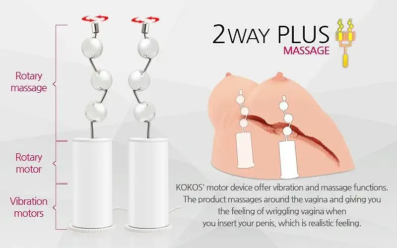 Мастурбатор Kokos Juilana Breast 2WayPlus з функцією масажу та вібрацією Львів - фото 6