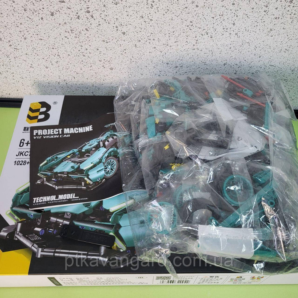 Конструктор автомобиль Ламборгини Визион Гран Туризмо 1028 деталей 1:14 Техник JKC 7104 бирюзовый Хмельницкий - изображение 3