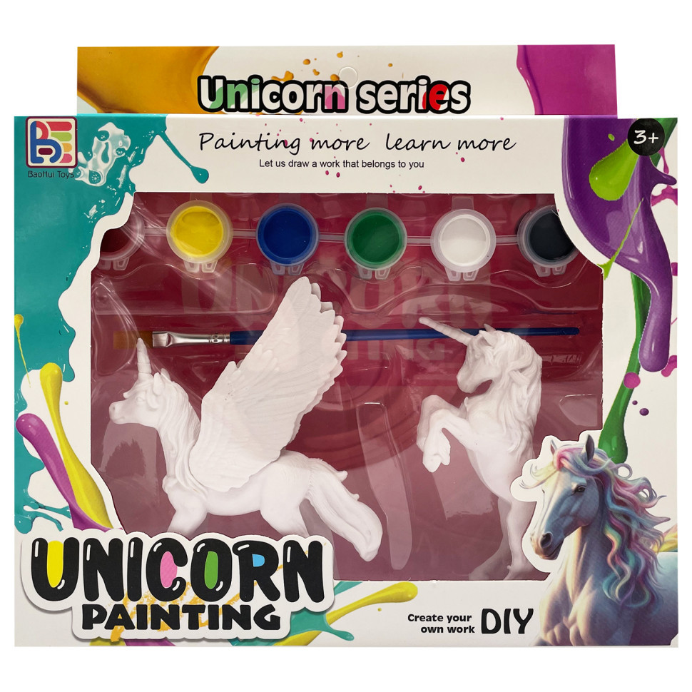 Набір для творчості Гіпсова розмальовка "Unicorn" T59-1(Unicorn1) 2 фігурки, фарби 6 кольорів Вінниця - фото 1