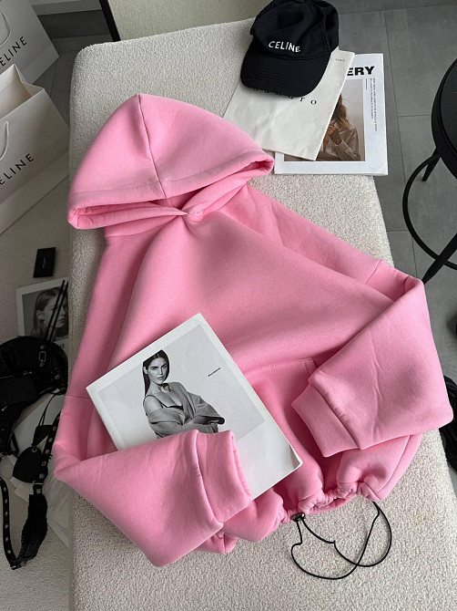 Женская базовая кофта худи из турецкой тринитки на флисе Одесса - изображение 4