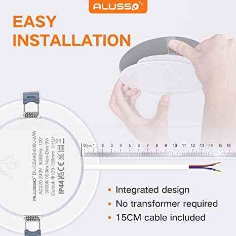 Потолочный LED-светильник Alusso 4W (98 мм), ультратонкий, врезной, IP44, белый (Круг) Киев
